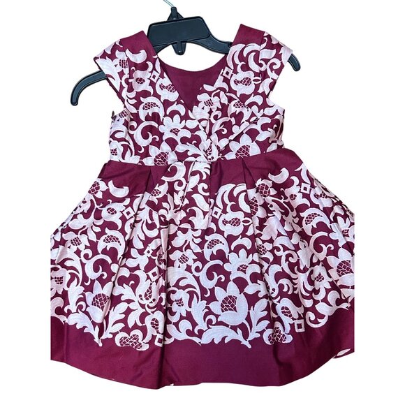 Janie and Jack Cranberry Collection Lace Print Dress 6-12 M - Picture 4 of 6